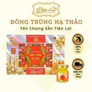 Yến chưng đông trùng hạ thảo 30% yến tươi hộp 6 lọ 70ml